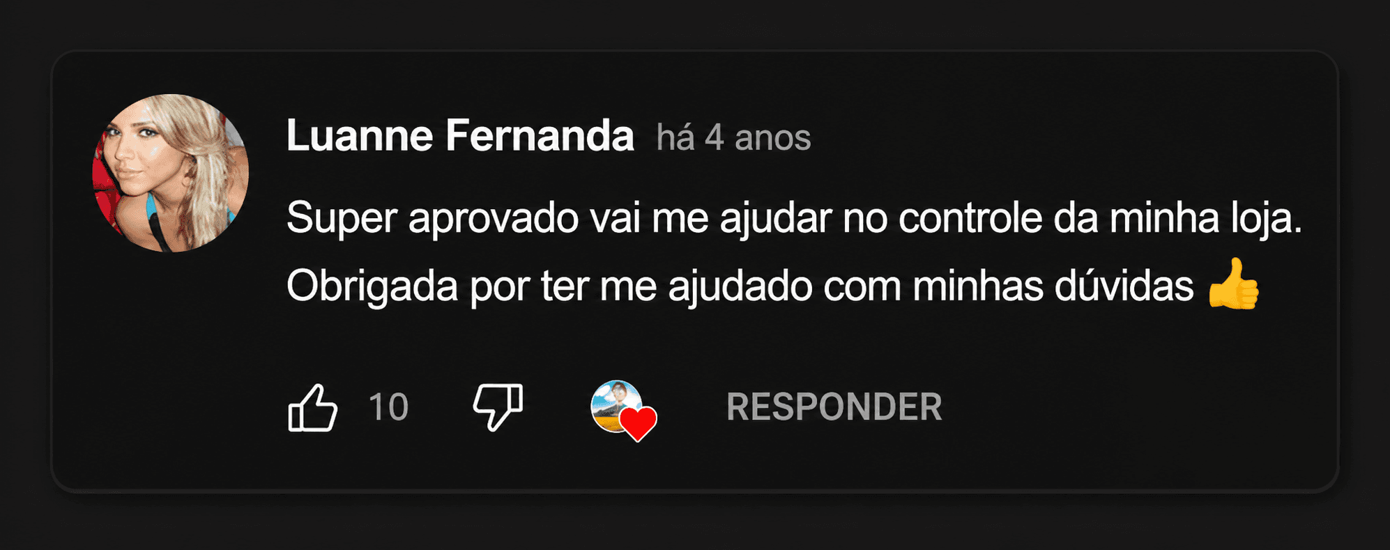 Depoimento real de cliente do APPLoja